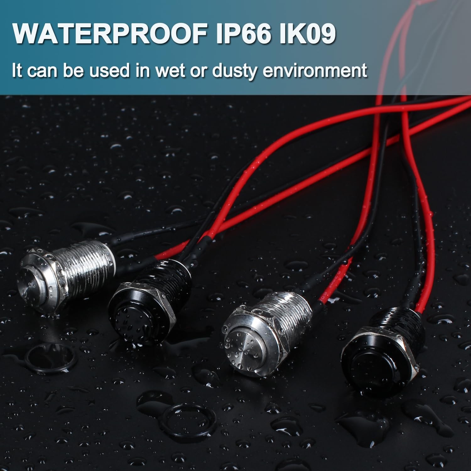 5pcs 12mm Latching Push Button Switch Raised Head ON-Off Normally Open with Pre-