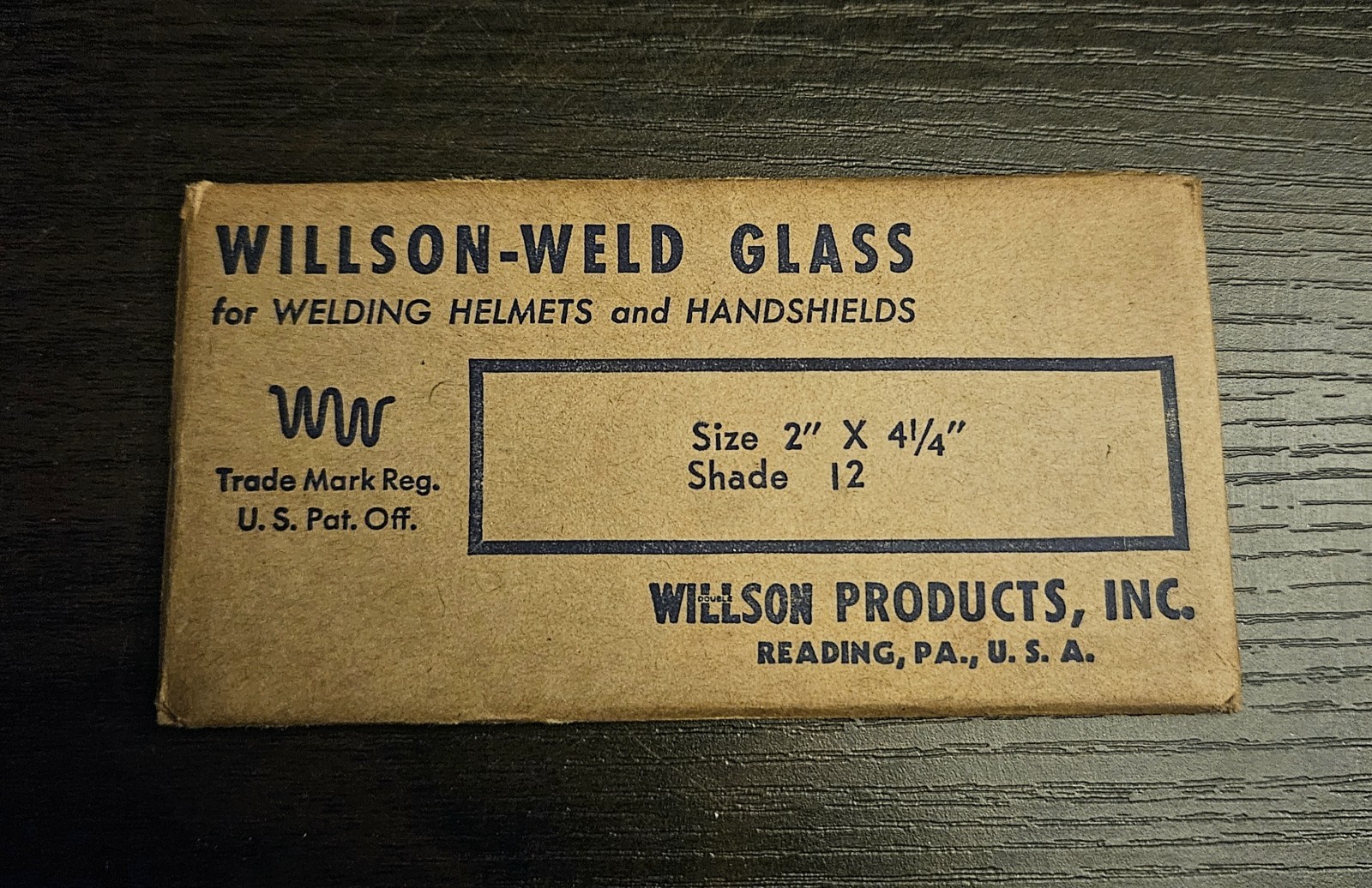 Vintage WILLSON WELD 2″×4.25″ Glass – Passive Welding Lens – Shade 12