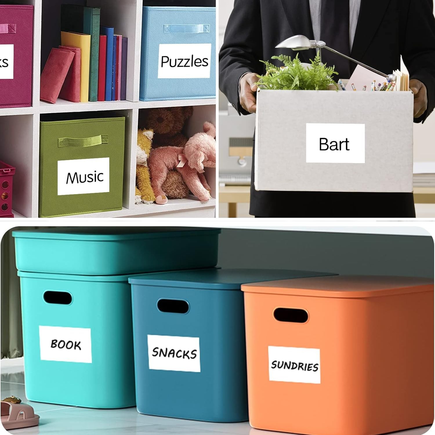 150 Pcs Labels for Storage Bins, 6 X 4 Inch Removable Tear 6″ x 4″, White