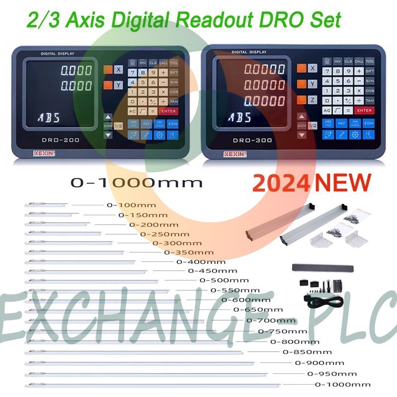 TTL DRO Display Kit CNC Milling Lathe 2/3 Axis Digital Readout 5um Linear Scale