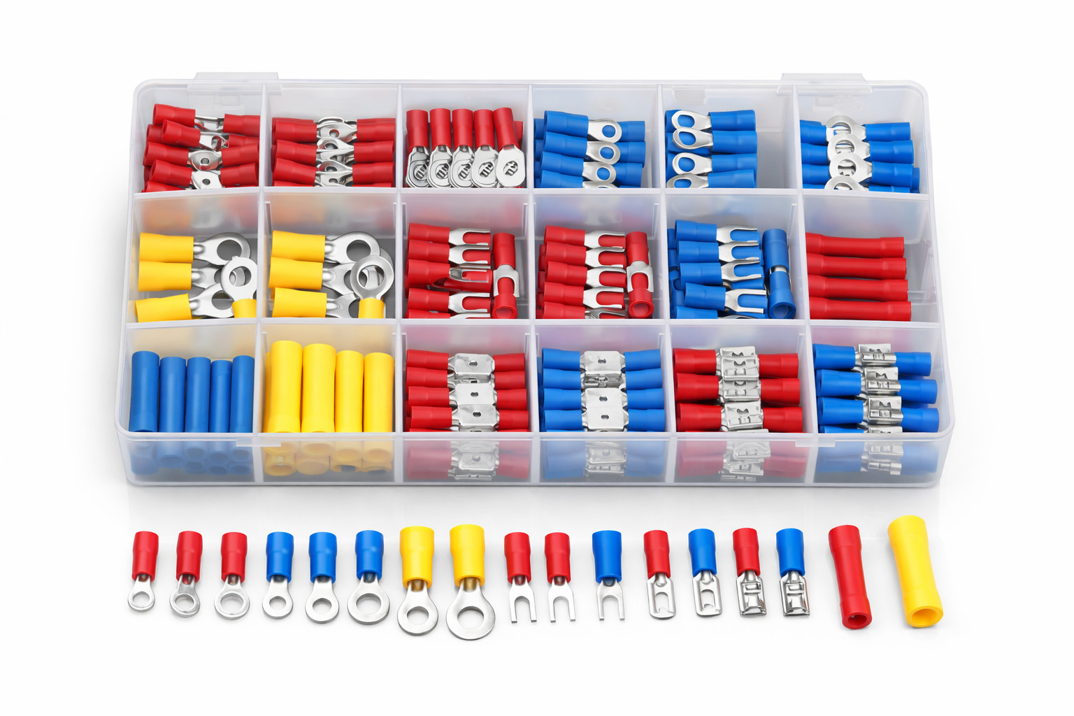 300PCS Wire Connector Kit Male Female Insulated Terminals Cold Crimp