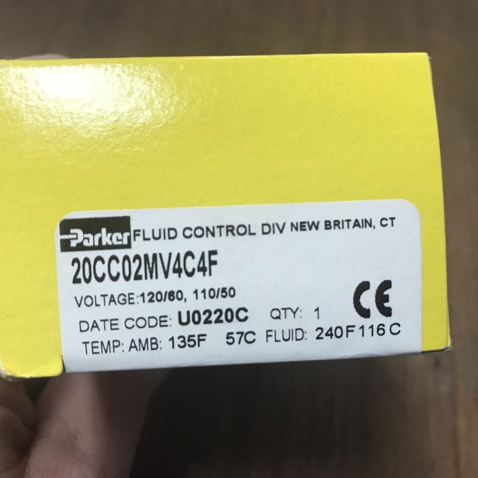 PARKER FLUID CONTROL DIV 20CC02MV4C4F SOLENOID VALVE