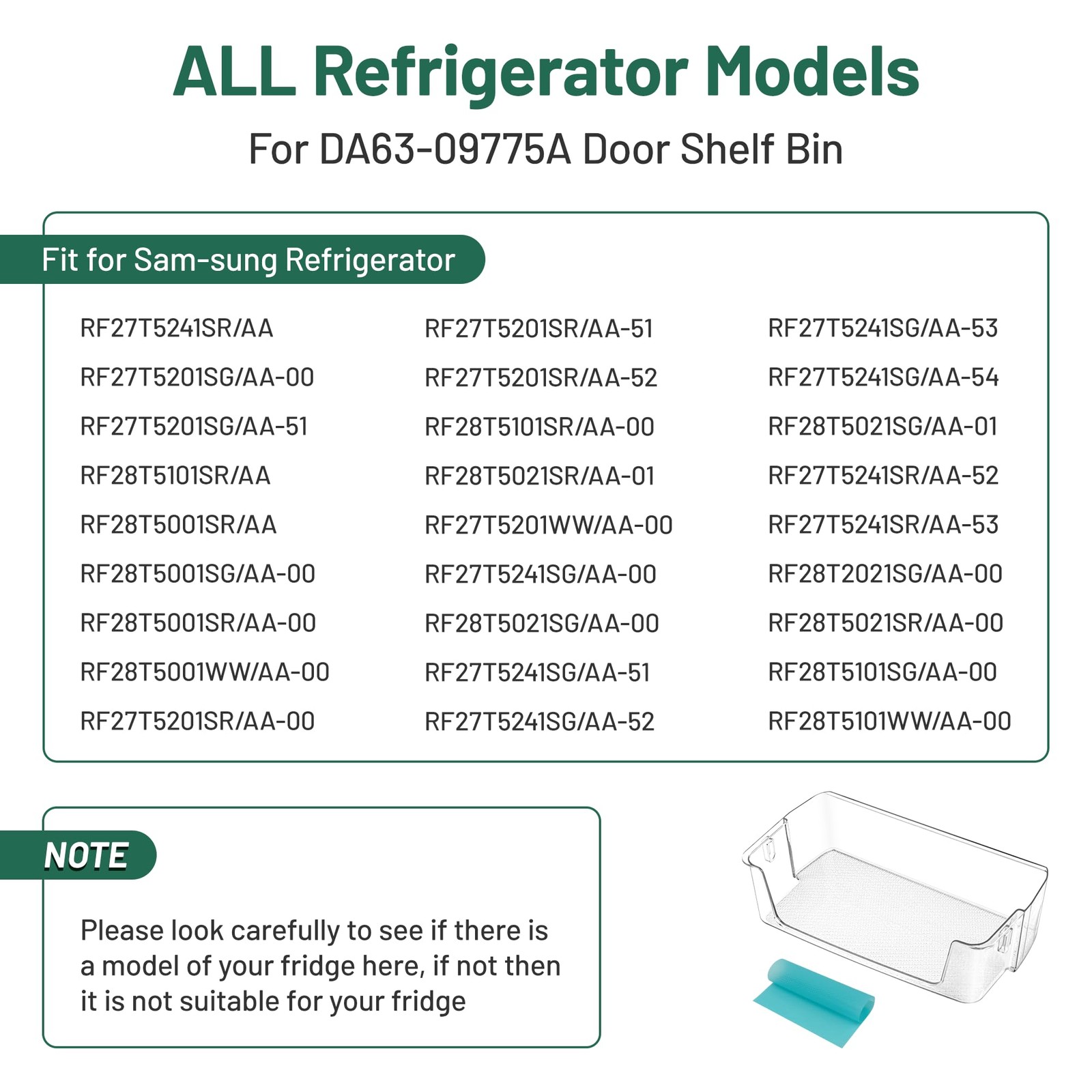 UPGRADED DA63-09775A Fridge Right Door Shelf Bin for RF28T5001SR RF28T5021SR…