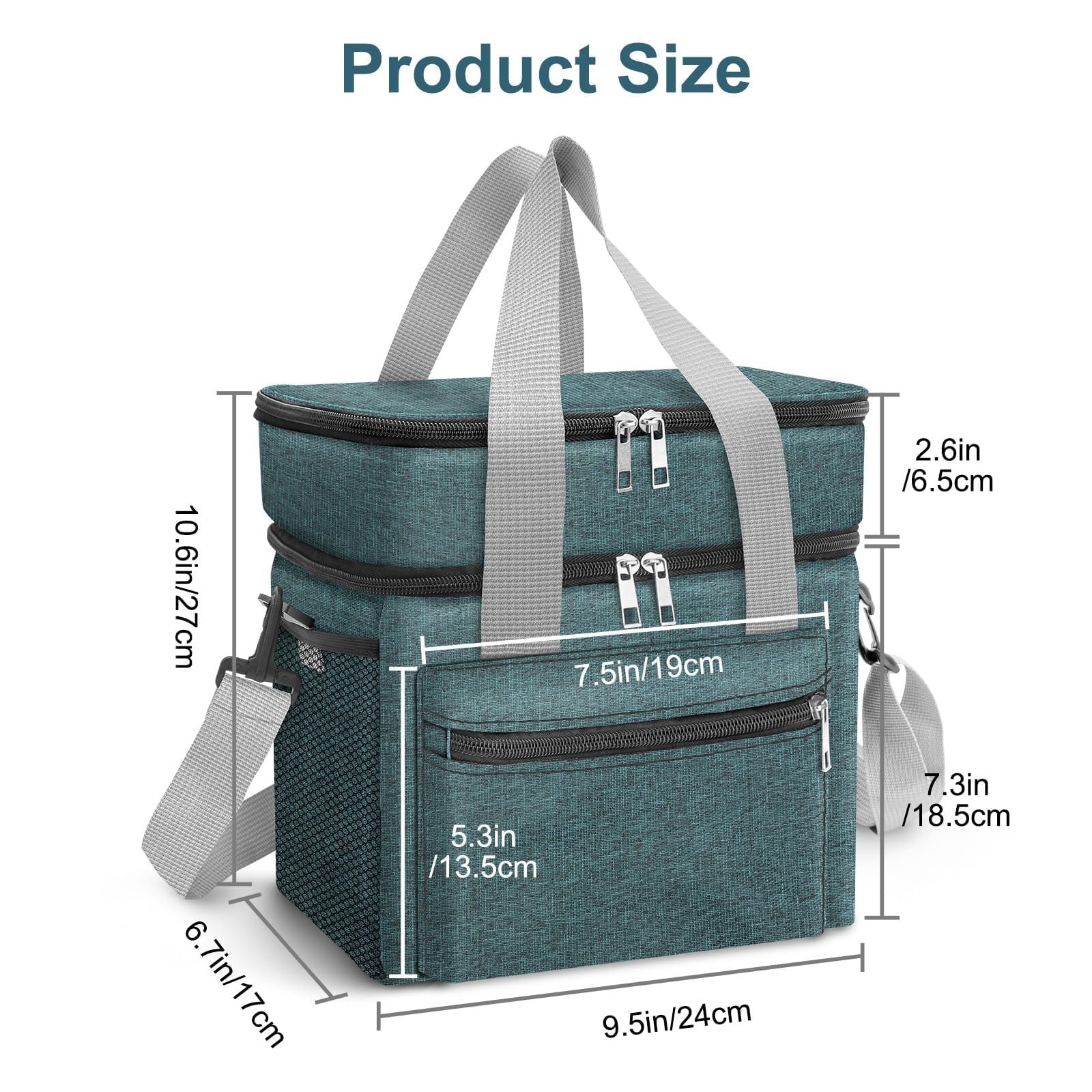 EEEKit Insulated Lunch Bag 14L Double Compartment Leakproof – Cooler Navy