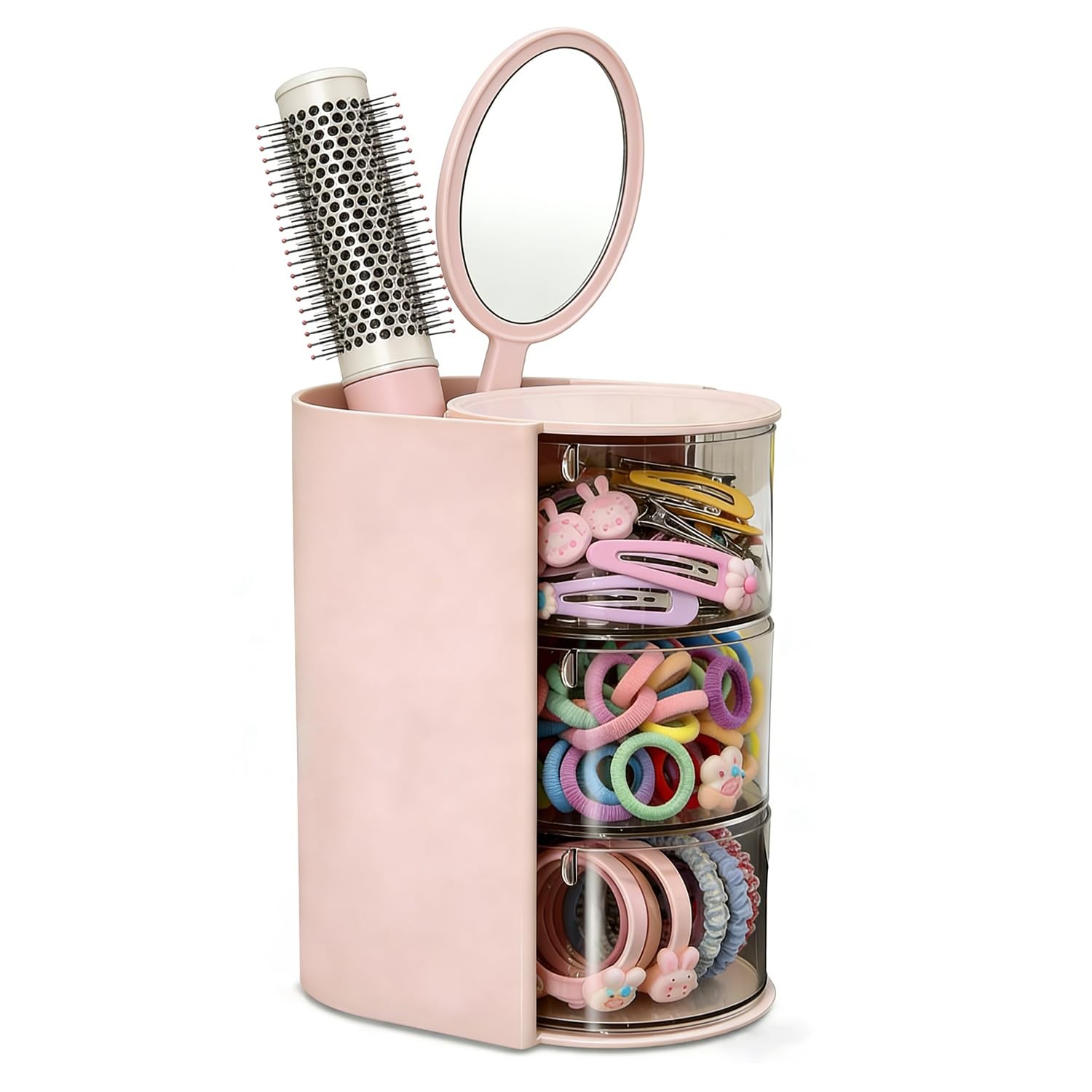 Hair Accessories Organizer, 3 Layer Hair Tool Organizer with Brush Holder, Ro…