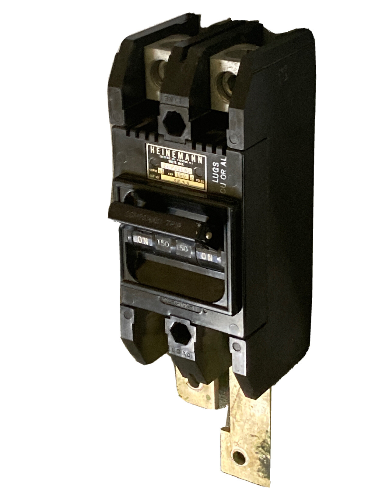 Heinemann CE-33 150 Amp Main Circuit Breaker 2 Pole 120/240 Volt AC Curve:61