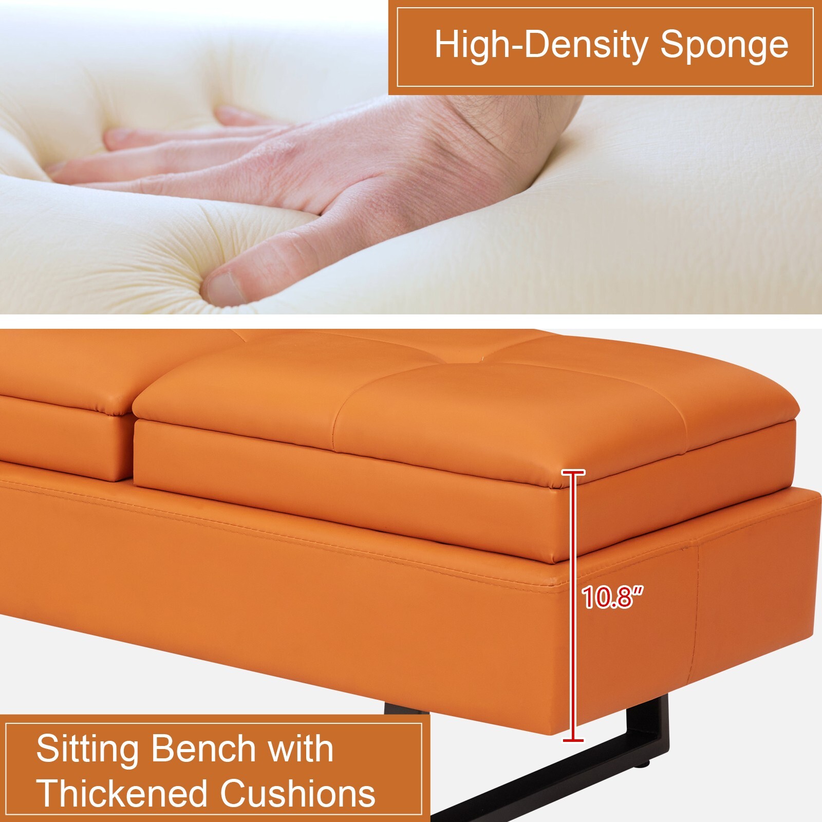 3-Seat Reception Bench with Thickened Cushion Waiting Room Office Furniture