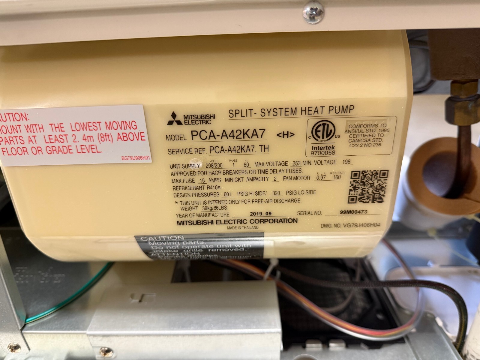 Mitsubishi PUY-A42NKA7 Condensing Unit with 2 PCA-A42KA7 split-system heat pumps