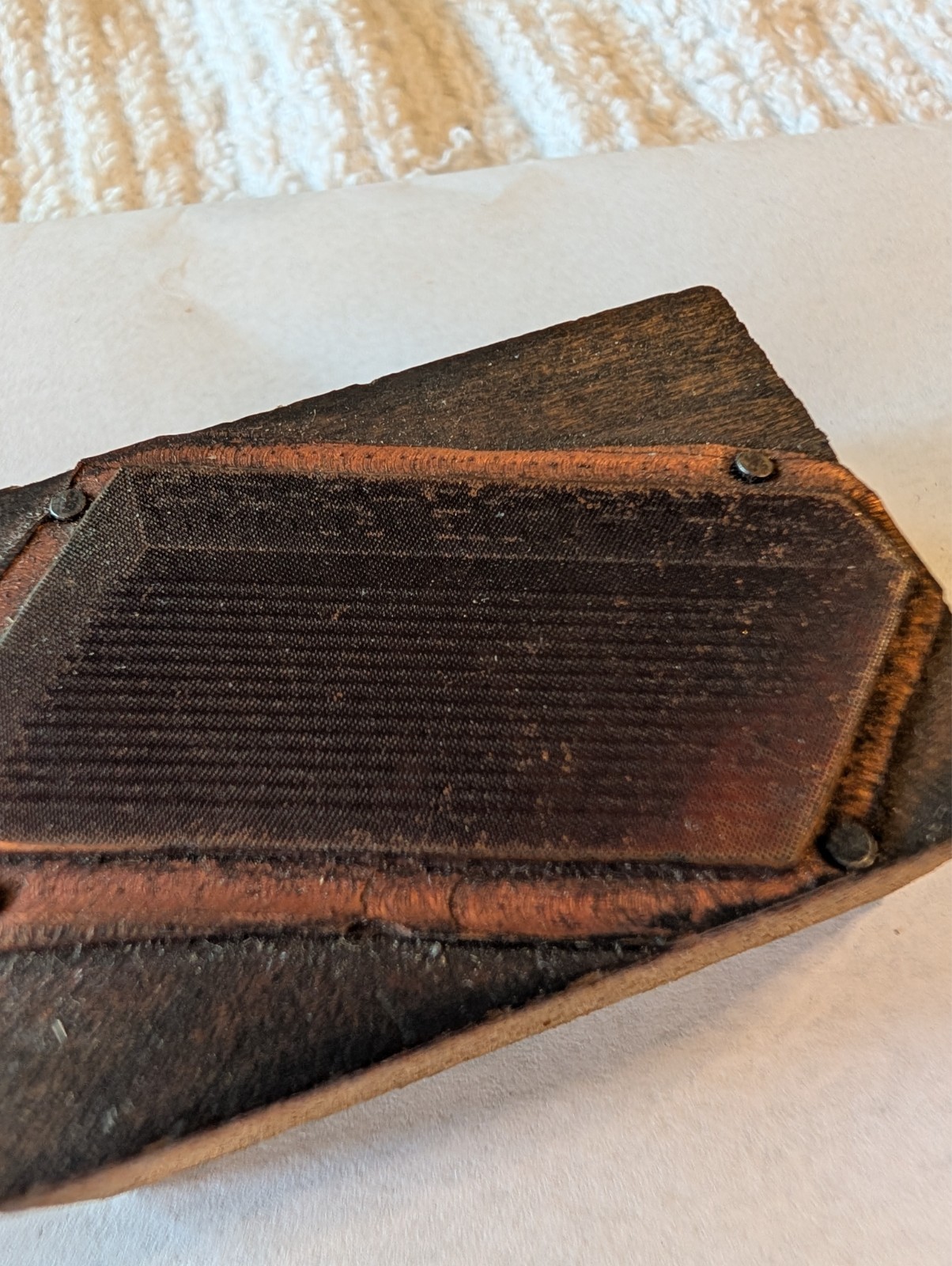 Vintage Wood & Copper Advertising Printing Block Plate 1-3/4x 1-1/4