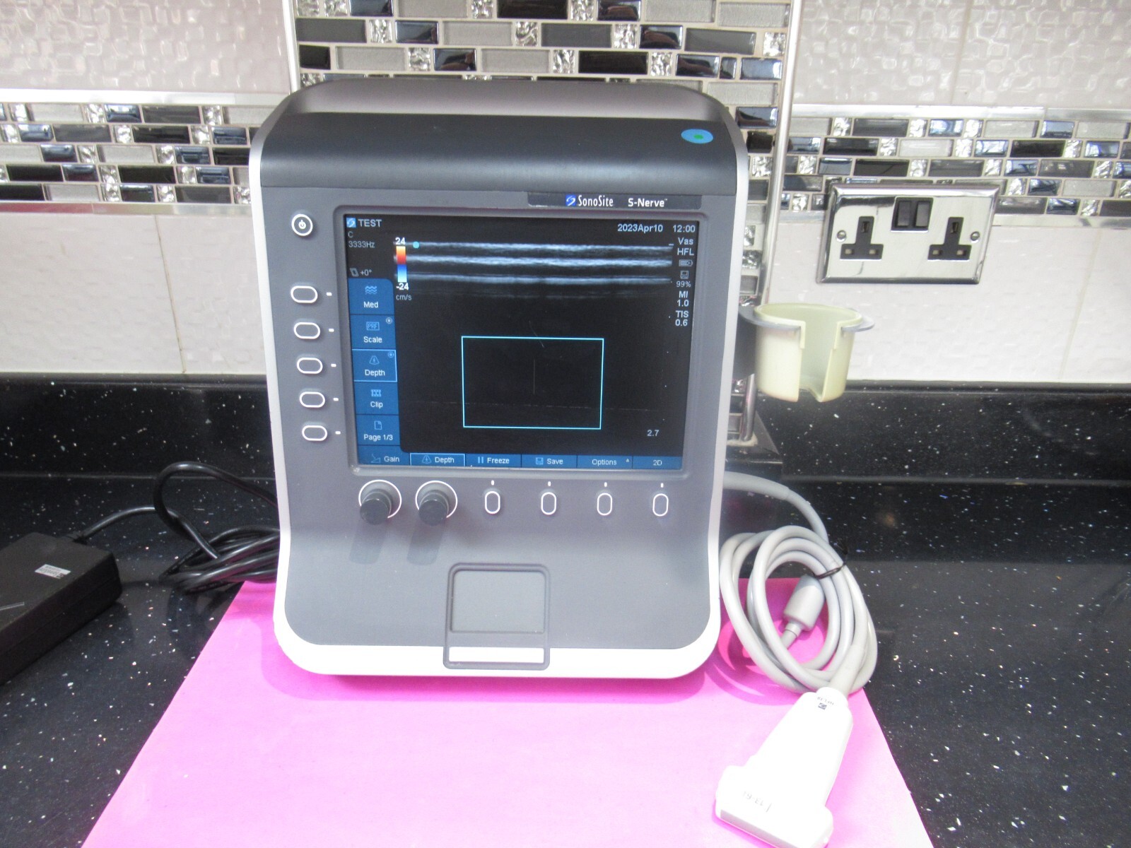 SONOSITE S-NERVE ULTRASOUND CARDIAC IMAGING DOPPLER HFL38X/13-6 MHz LINEAR PROBE