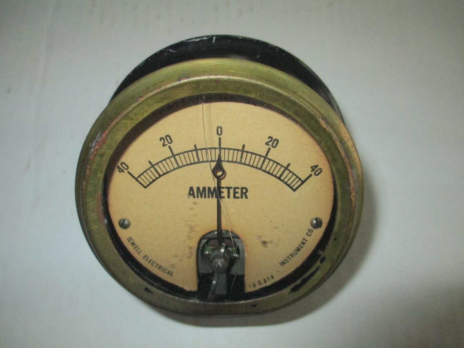 JEWELL Electrical Pattern No. 34 Ammeter 40 Amps Vintage Panel Meter B45