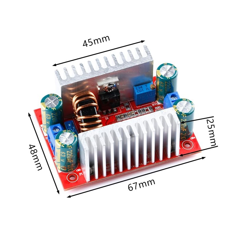 400W DC-DC Boost Module 8.5–50V Input 10–60V Output 96% Efficiency -40°to +85…