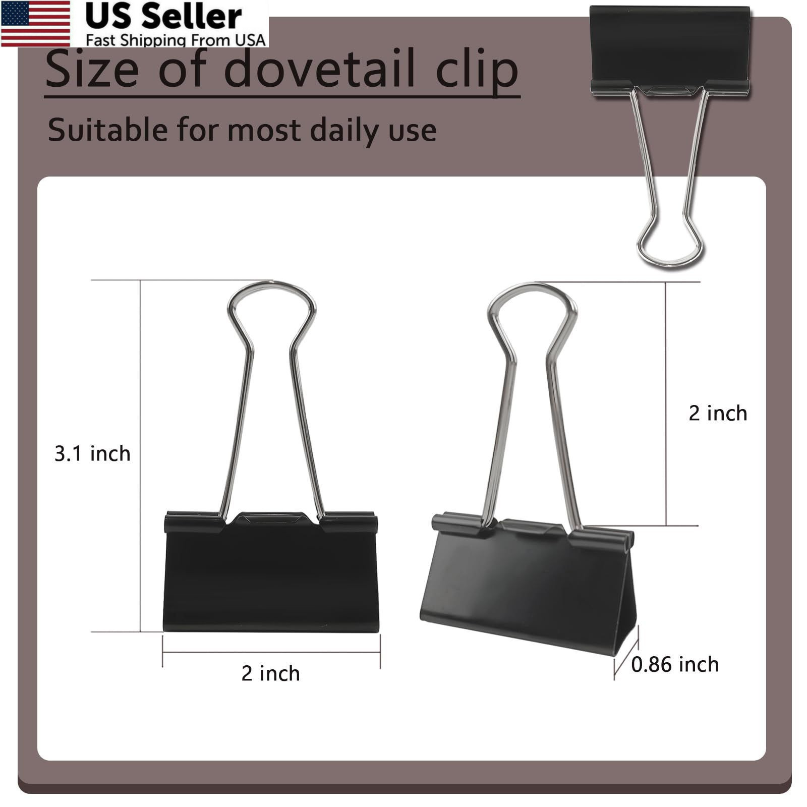 DSTELIN Extra Large Binder Clips, 2-Inch, 15 Pack (51mm Large, Black