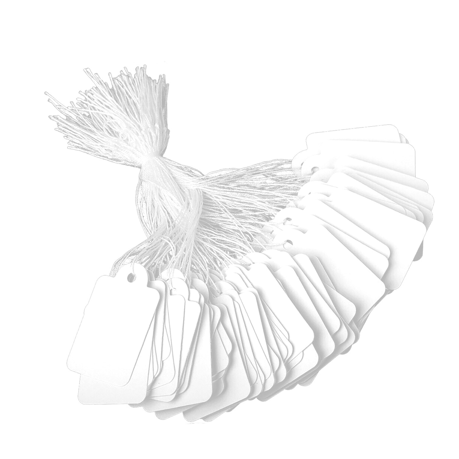 Blank White Merchandise Price Tags Retail Jewelry with String 2.2×3.5cm 1000pcs