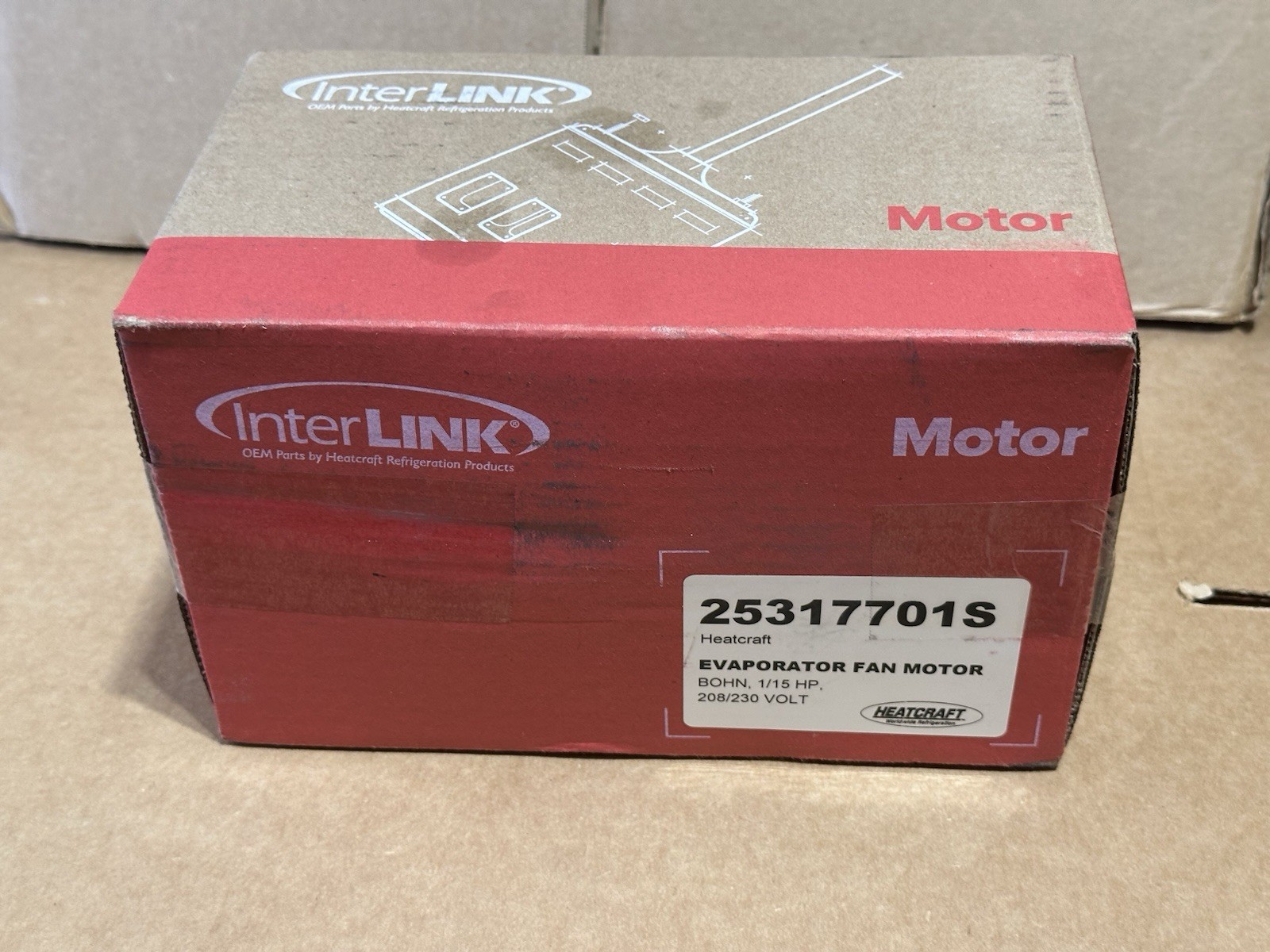 Heatcraft / Bohn /Interlink OEM 25317701S MOTOR FAN 1/15 HP 208/230V