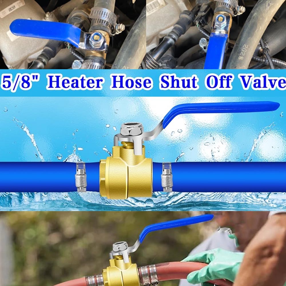 2Sets 5/8″ Brass Hose Barb Ball Valve Heater Shut Off Valve for Water Oil Gas