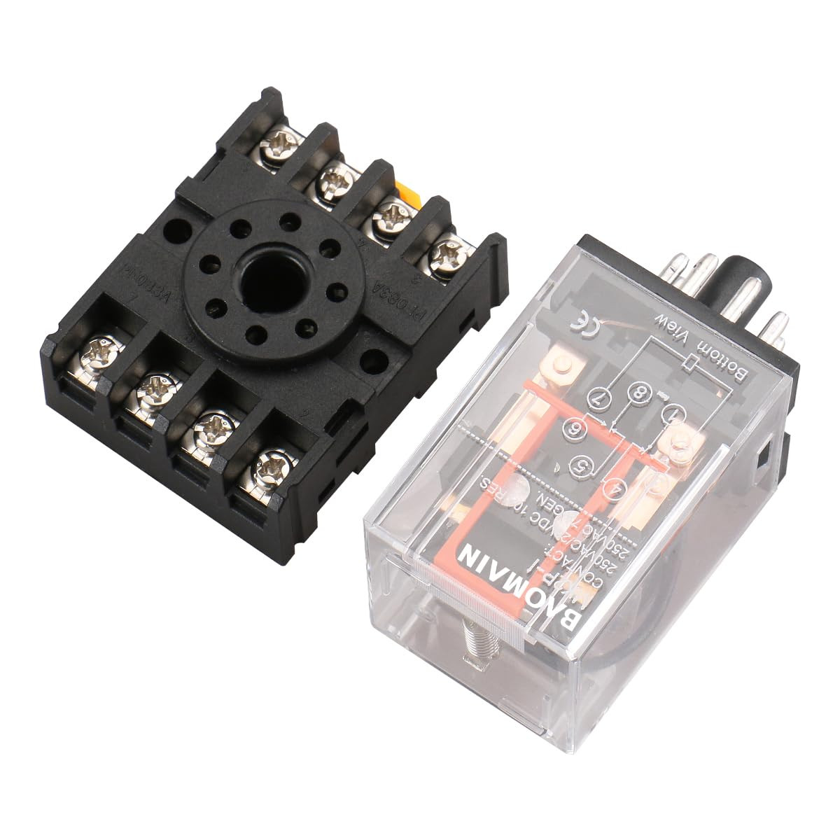Power Relay MK2P-I 12VDC Coil DPDT 8 Pin with Plug-In Terminal Socket,For Automa