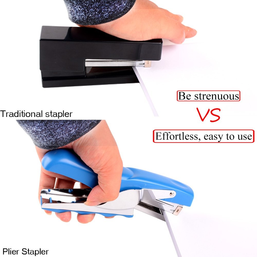 Stapler with 1000 Staples-Plier Stapler Save 60% Power,Good for Stapling at H…
