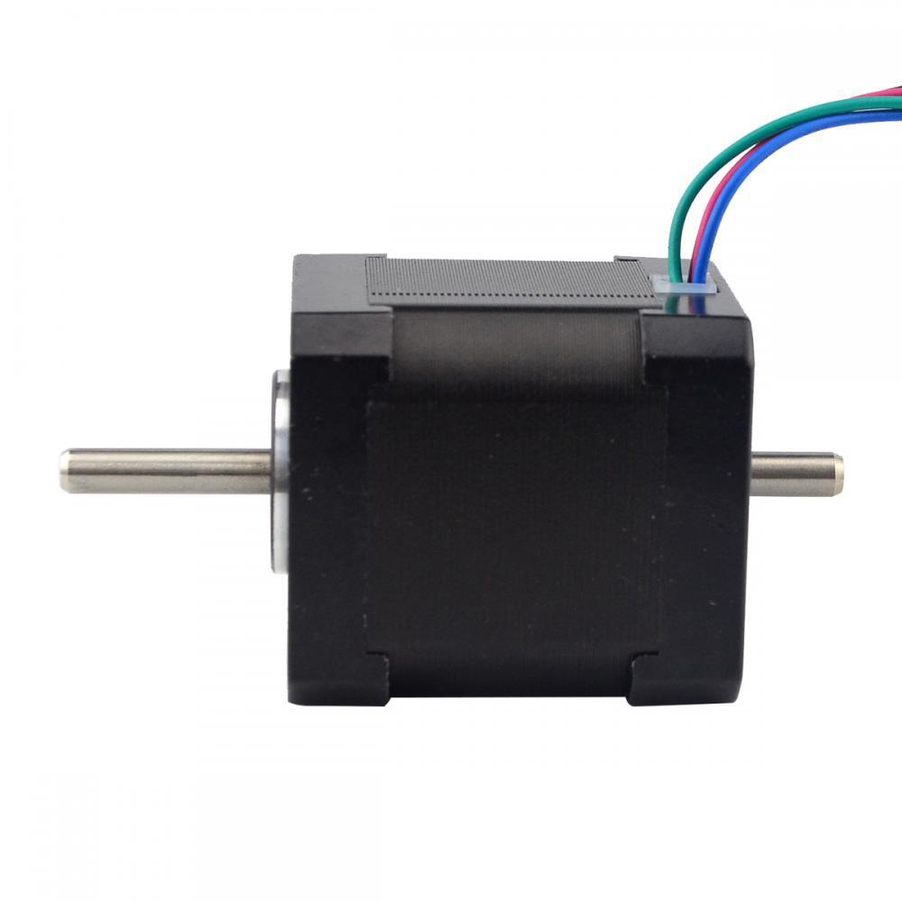 STEPPERONLINE Nema17 Dual Shaft Bipolar Stepper Motor 0.9deg 44Ncm 1.68A 4 wires