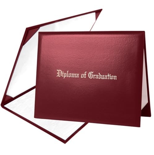 Diploma Cover 8.5×11 Leatherette Padded Certificate Holder Maroon Faux Leather