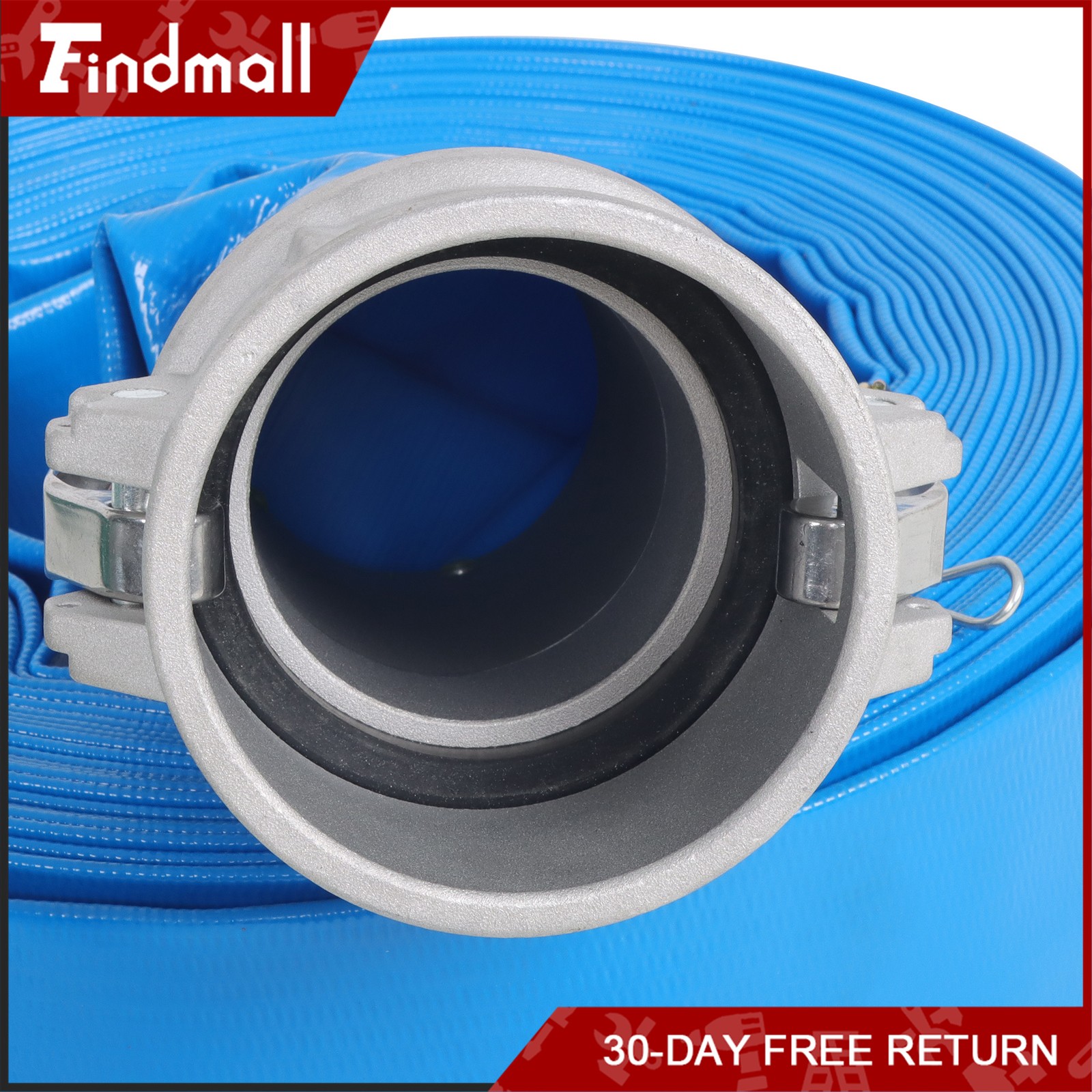 Findmall 3 inch Suction Hose Pump Kit Includes 65ft Blue Hose & 20ft Green Hose