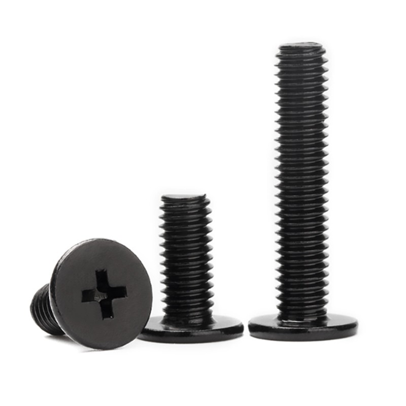 M1.6 M2 M2.5 Phillips Thin Wafer Flat Head Low profile Screws Black Zinc Plated