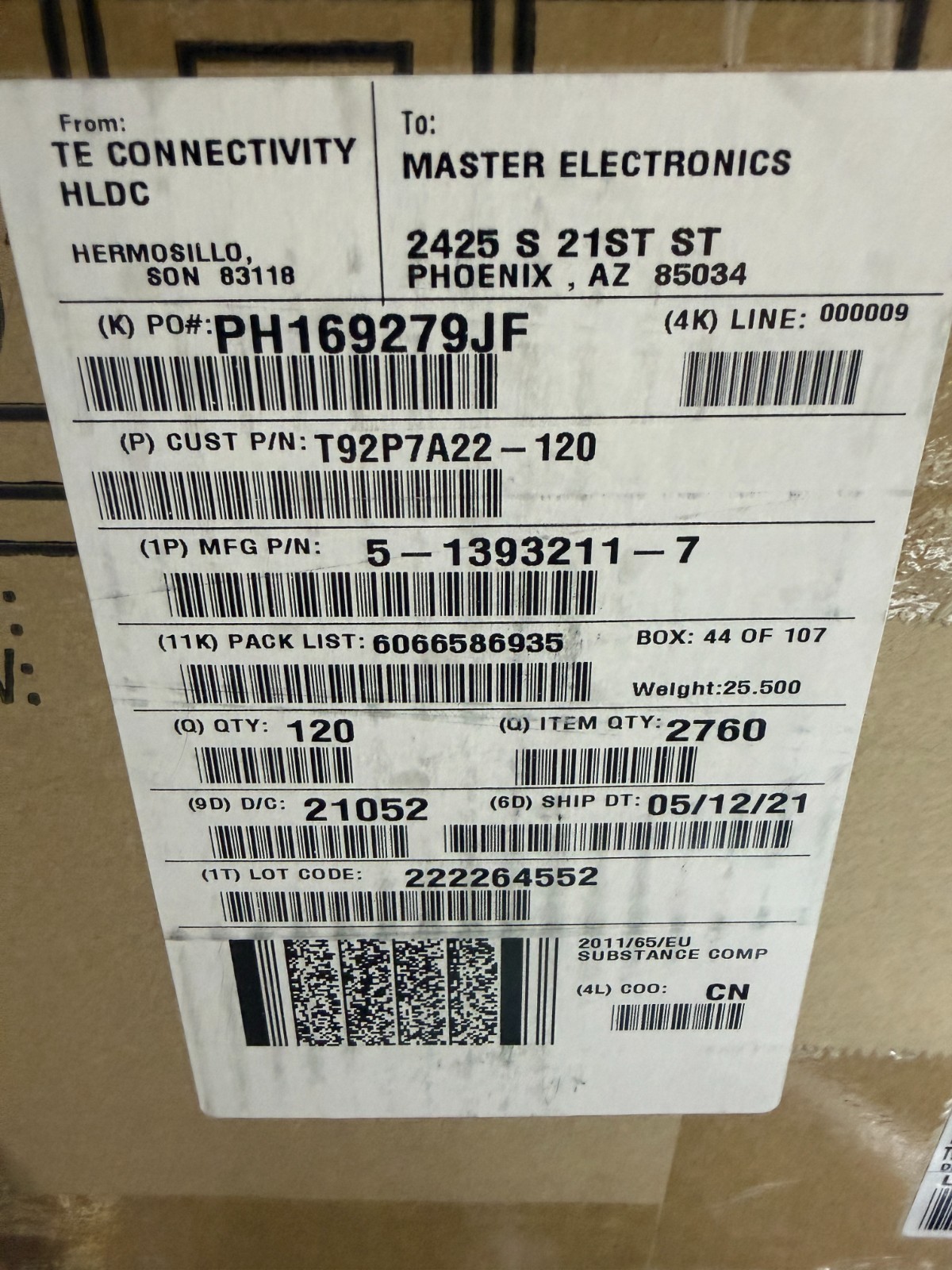 Case of 120 TE/Tyco Power Relay T92P7A22-120 30A DPST 120v New 6 pin
