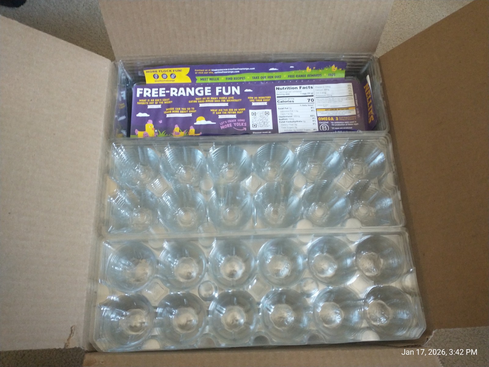 25 COUNT EGG CARTON TRI-FOLD TRIFOLD CLEAR PLASTIC Dozen CARTONS GOLF BALLS