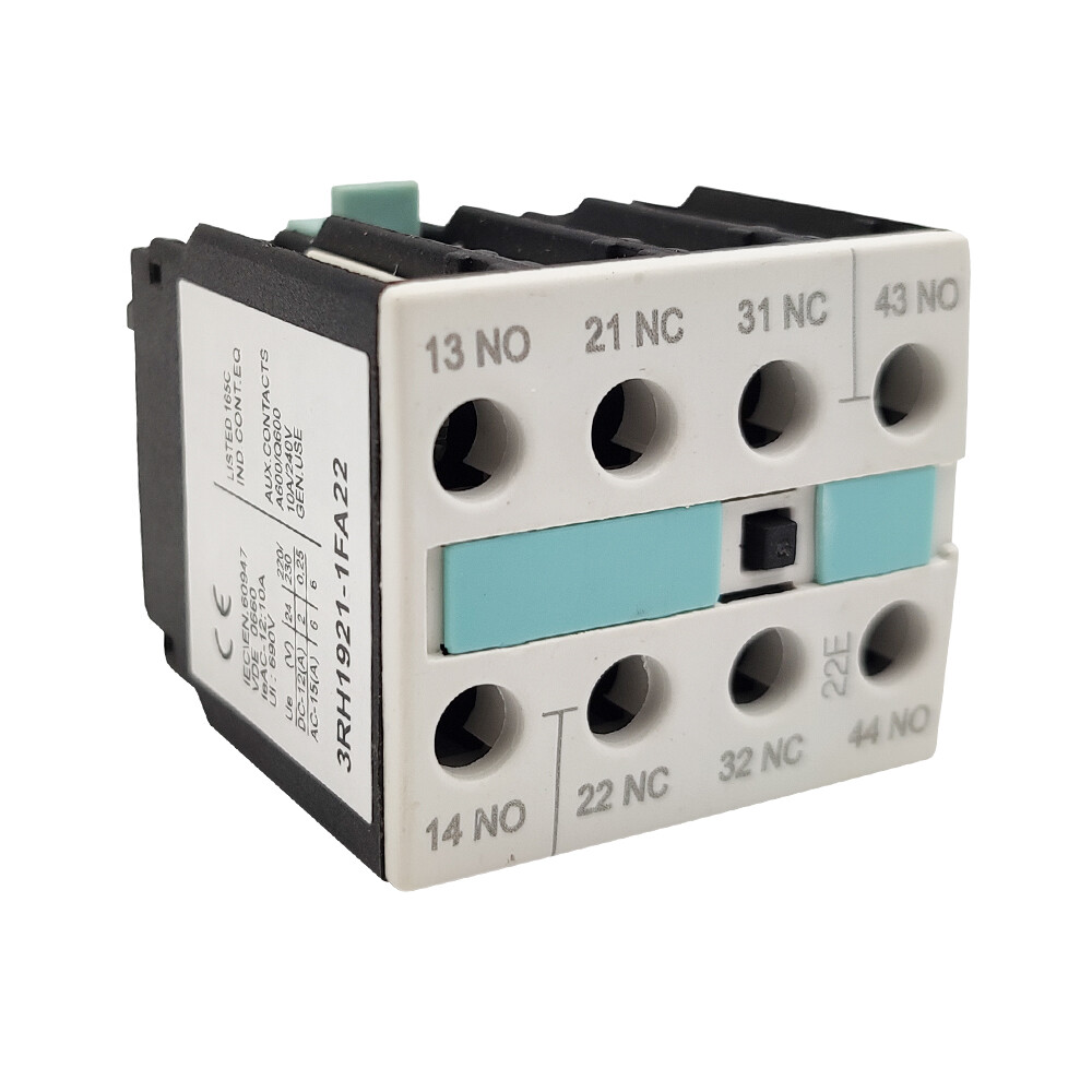 3RH1921-1FA22 Auxiliary Contact 4p front mount auxiliary contactor block 2NO/2NC