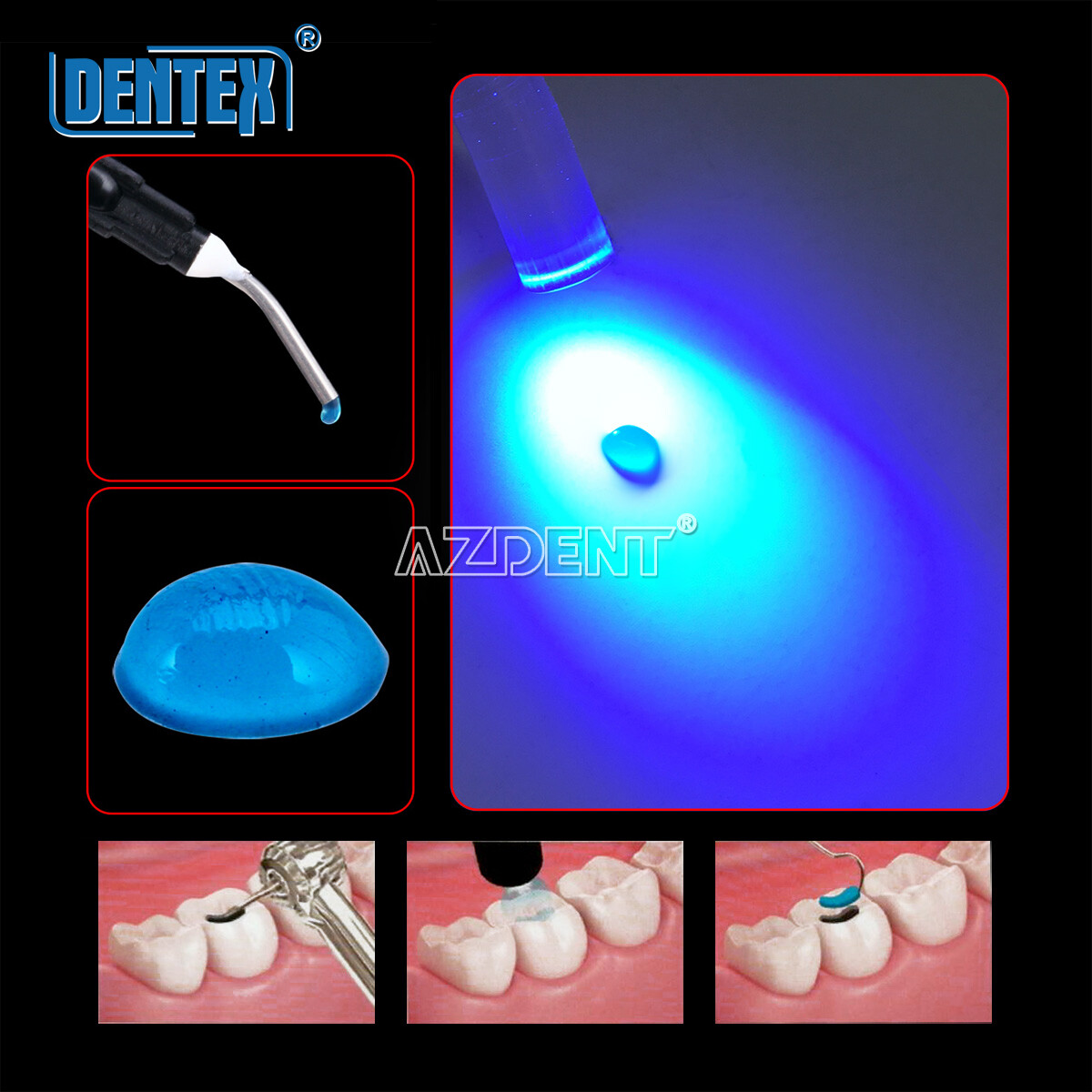 DENTEX Dental Curando la Luz Resina Compuesta Fluida Temporal Material de Rellen