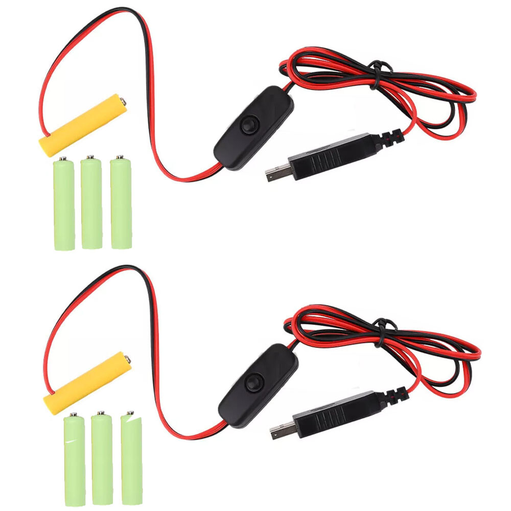 2X AAA Eliminator Cable Dummy-Battery Power Cord Replacement For 3V/4.5V/6V USA