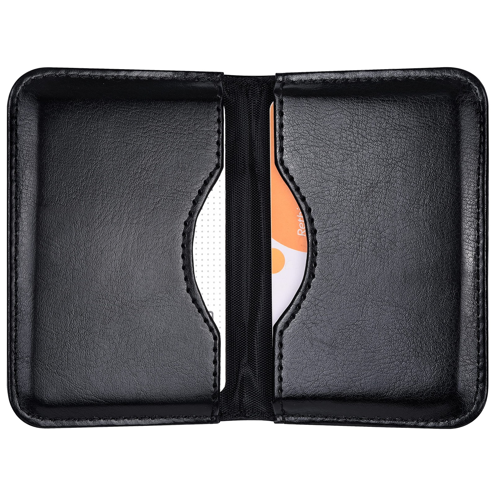 Wisdompro Business Card Holder, 2-Sided PU Leather Folio Name Card Holder