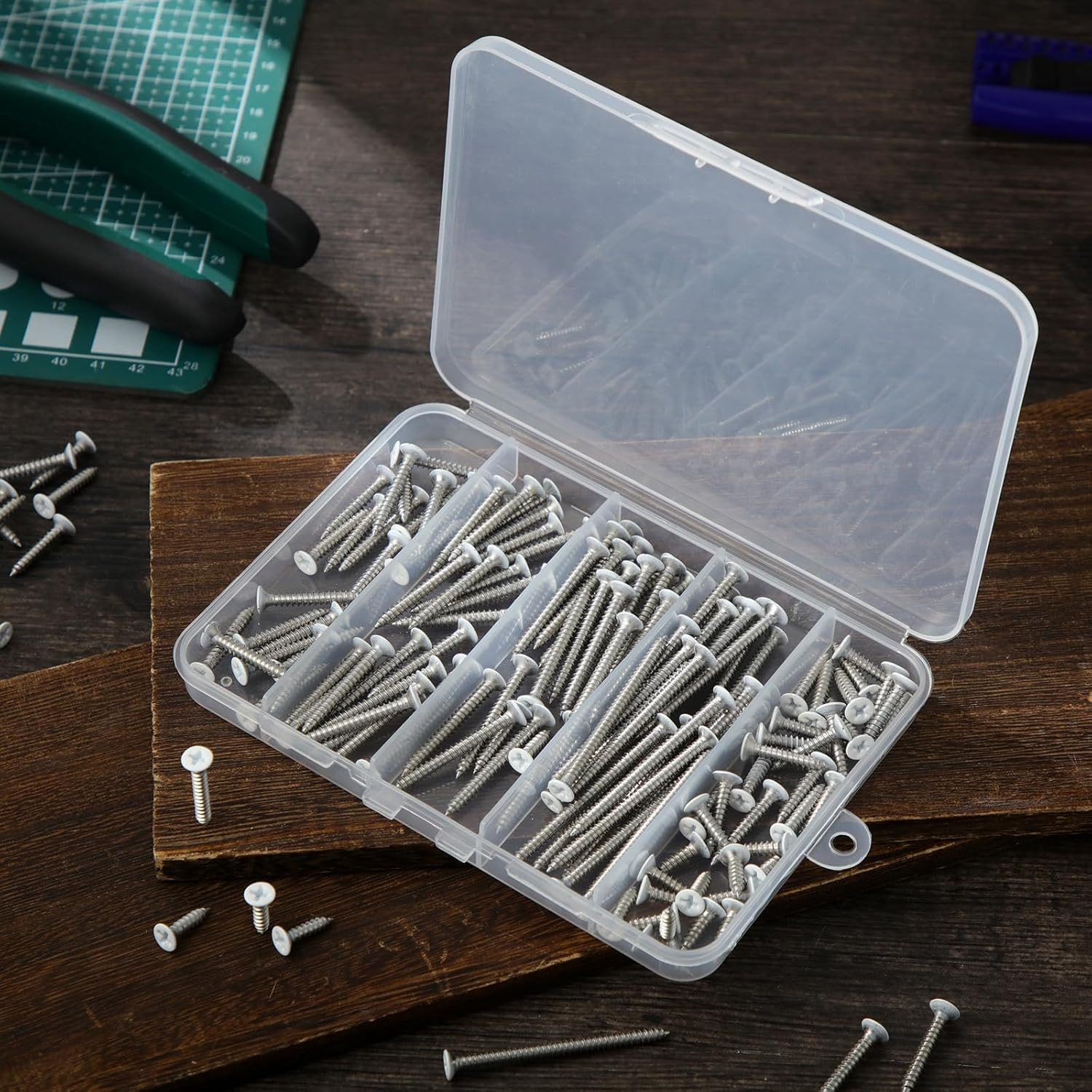 150PCS White Head Screws #6 White Screws for 2.8mm-3.0mm Holes,2”,1-1/2”,1