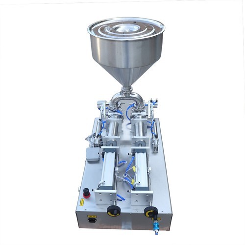 Double Head Liquid Paste Filling Machine Horizontal Pneumatic 50-500ml 800W USA