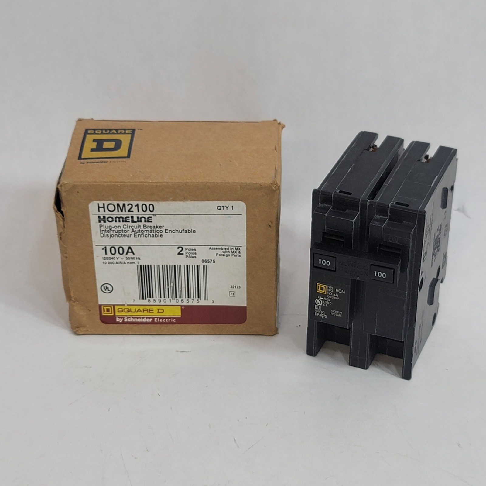 HOM2100 – Square D Homeline – Circuit Breaker Plug-In – 100 Amp – 2 Pole – 240 V