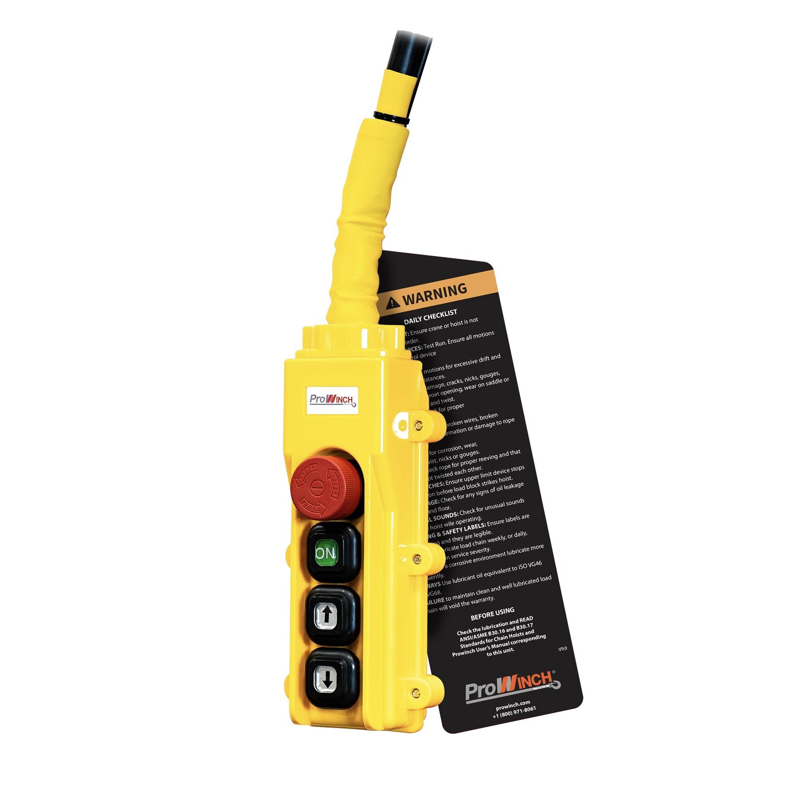 1 ton 2200 lb 208~240/440~480V 1 Speed Electric Chain Hoist 20ft. G100 Chain H3