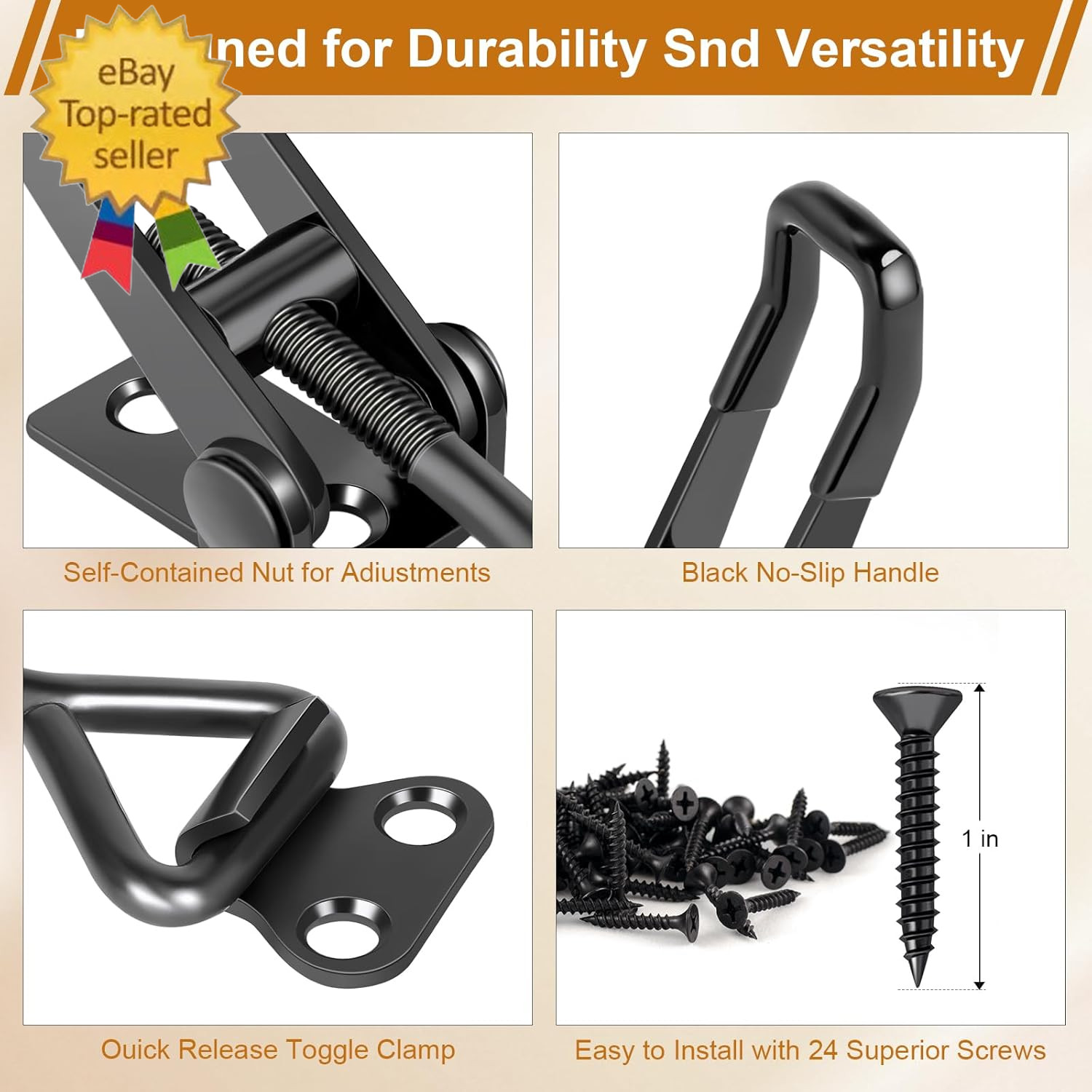 6 Pack Adjustable Toggle Latch Clamp 4001, 330Lbs Holding Capacity | Quick Relea
