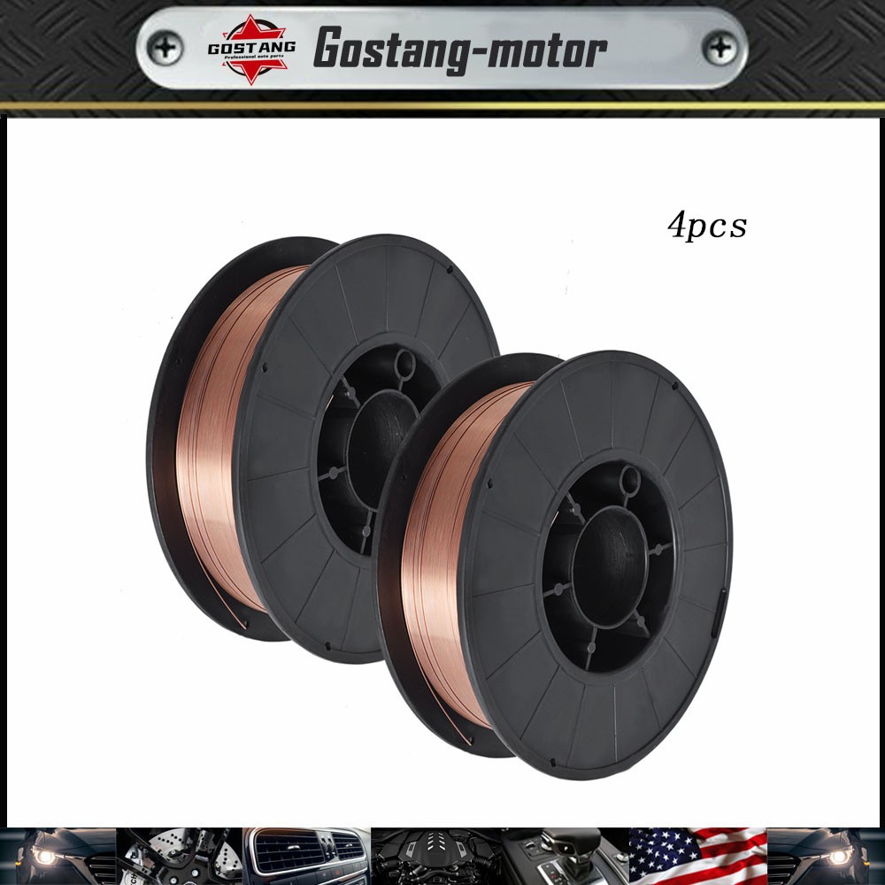 4 Pack 10-Lbs Roll ER70S-6 .035 Inch (0.9mm) MIG Welding Wire Mild Steel New