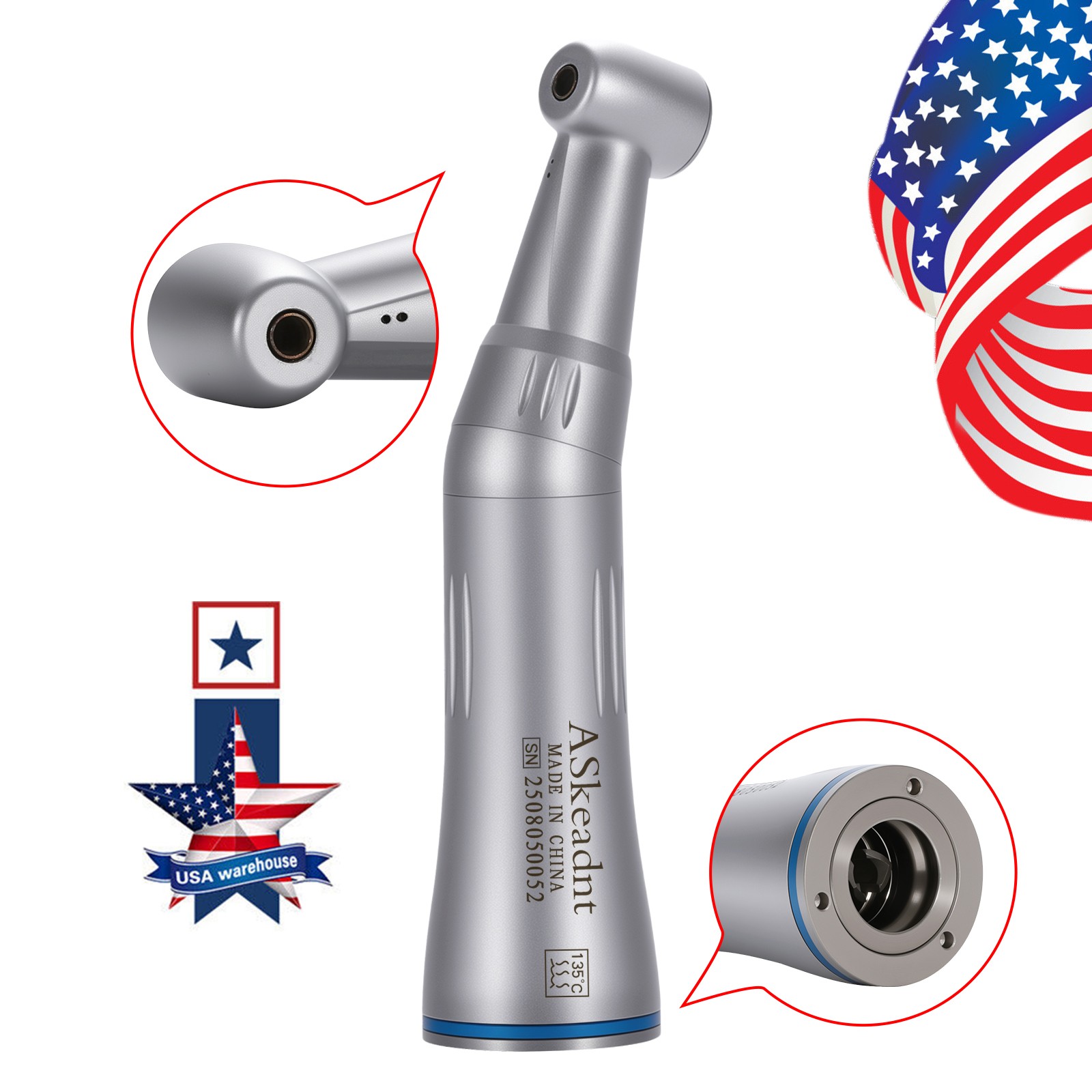 Dental Internal Water Spray Contra Angle E-type Low Speed Handpiece