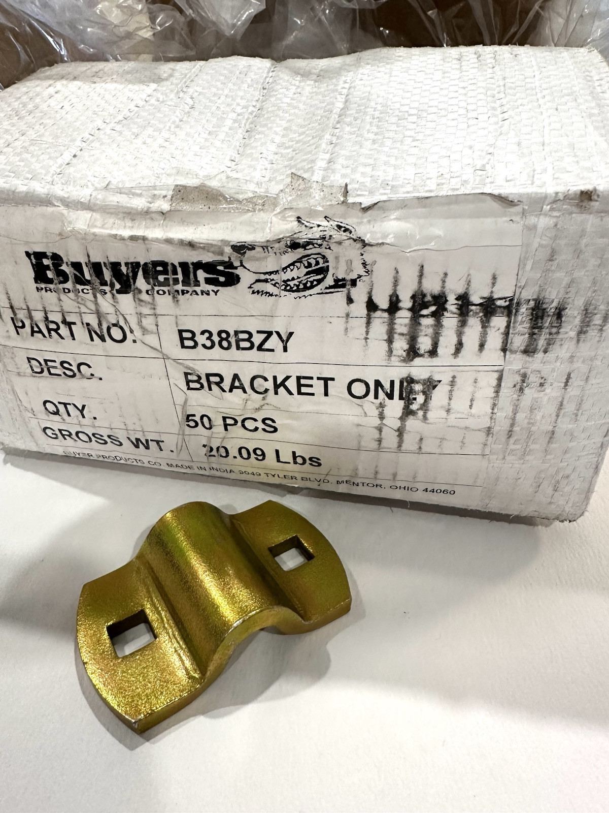 Buyers Products 50 Pack B38BZY Bracket Only D-Ring w/2 Holes Box of 50