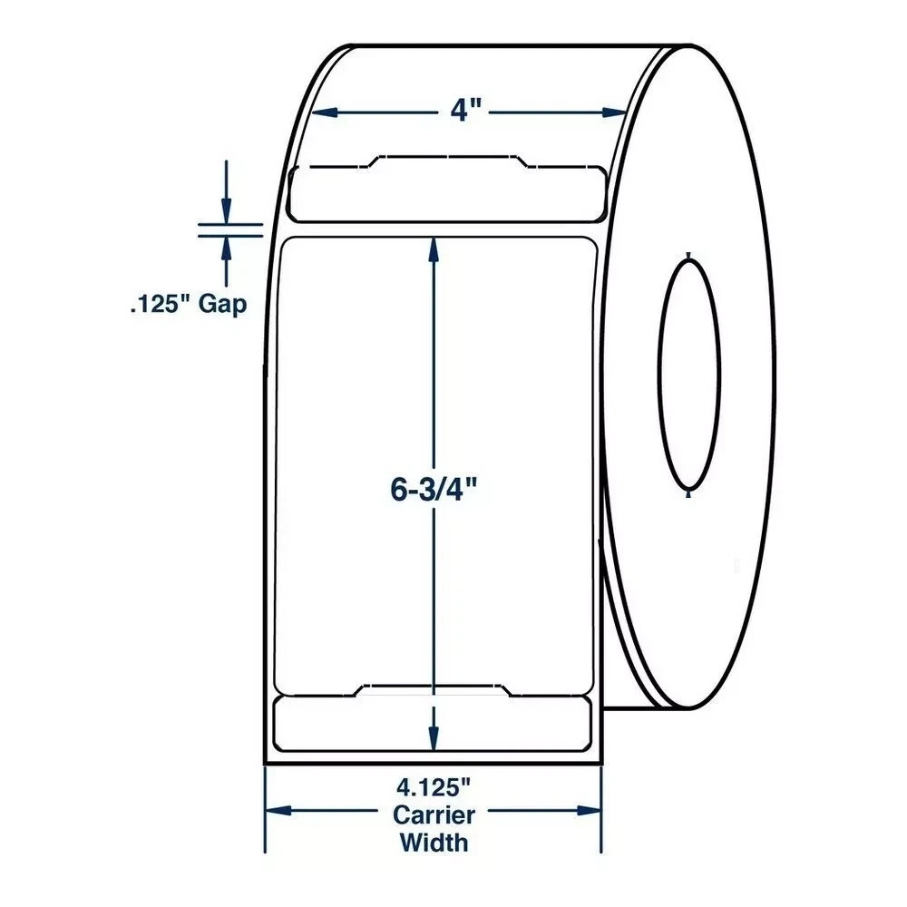 20 Rolls FedEx UPS 4×6.75 Perforated Thermal Shipping Label 1″ Core 250 Per Roll
