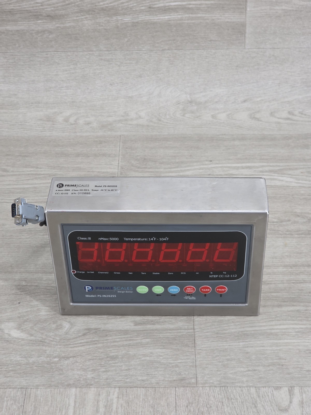 Prime Scales PS-IN202SS-C Stainless Steel Indicator Class III