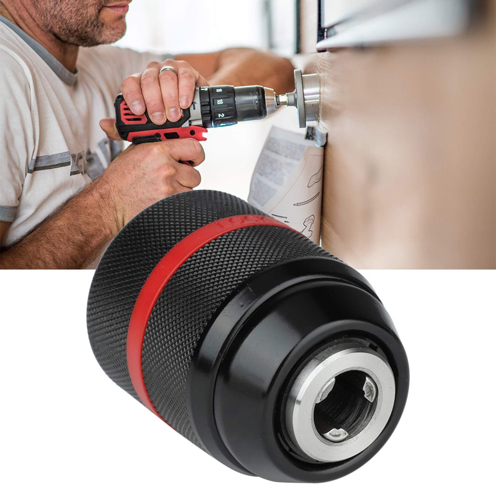 Keyless Drill Chuck 1-13mm 1/2-20UNF Self Tighten Hand Drill Replacement