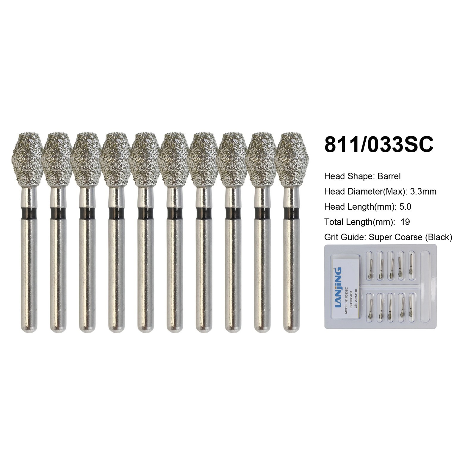 Dental Diamond Bur FG Round End Taper Football Flame Pear Coarse Fine High Speed