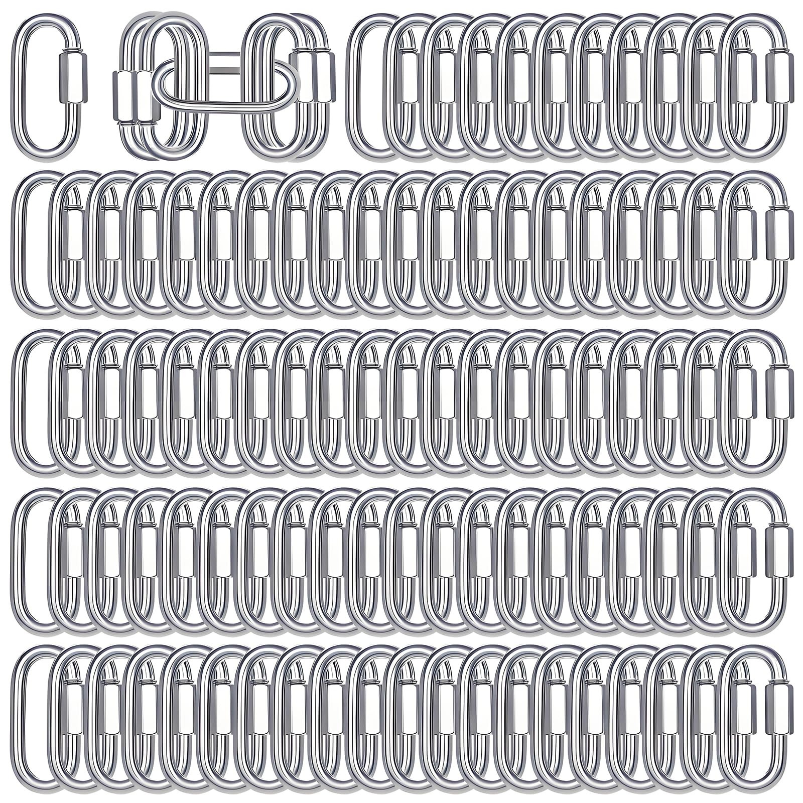 200-Pack M5 3/16 Inch Quick Link Chain Connectors, 2IN Galvanized Thread Quic…