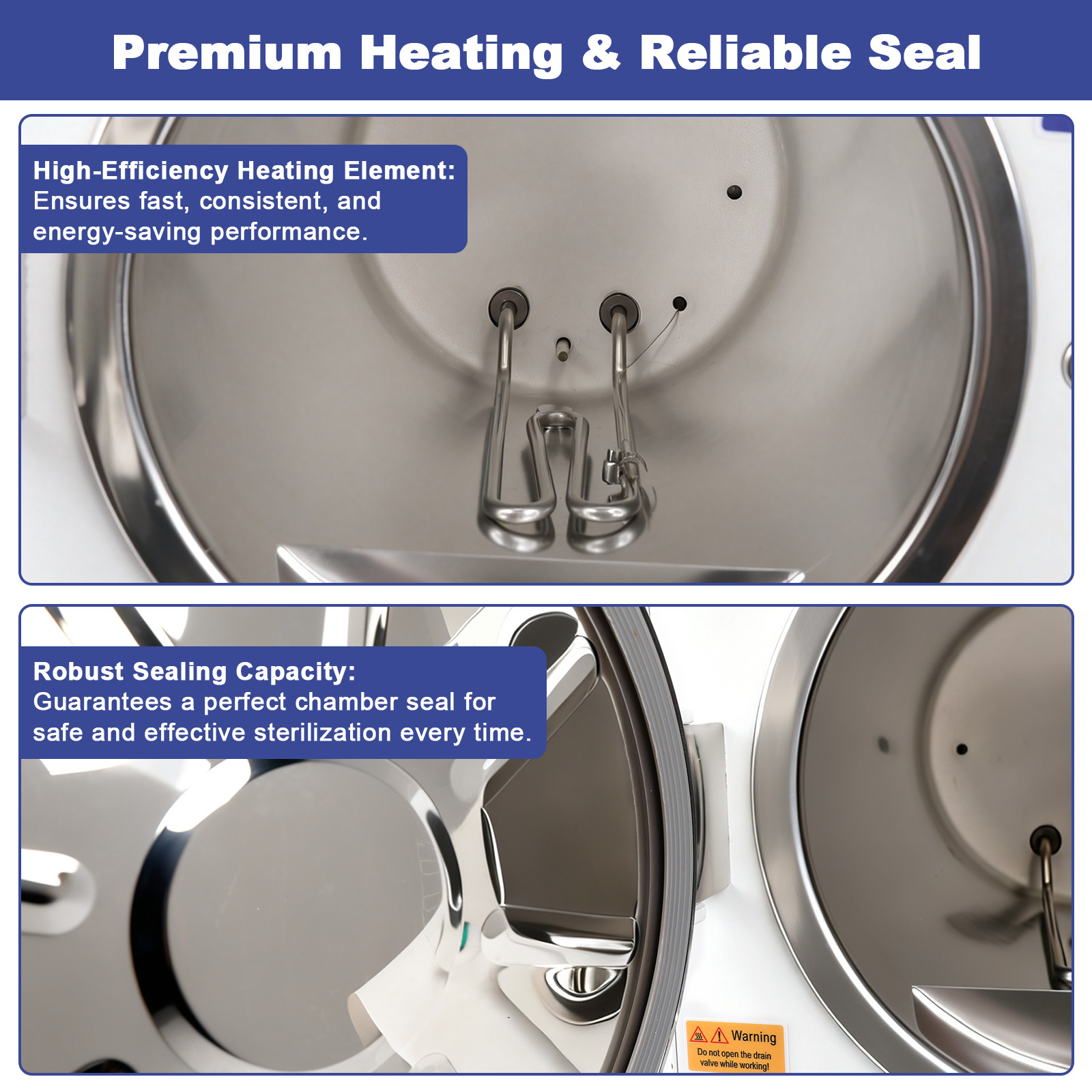 23L Dental Autoclave Steam Sterilizer 250℉&273℉ Stainless Steel 304 Medical