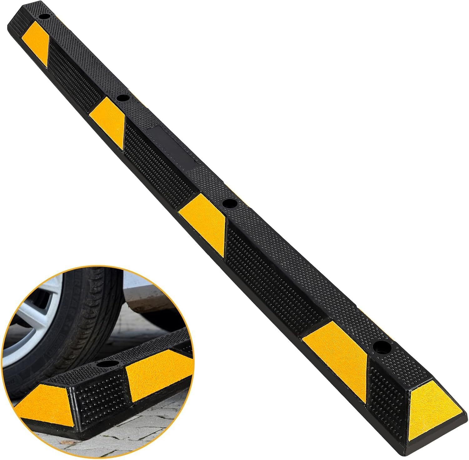 2 Pack Curb Parking Garage Floor Stopper 72″ Heavy Duty Rubber Parking Curb
