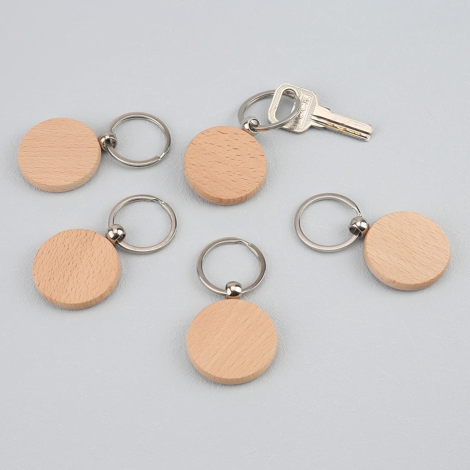 Pack of 20 Round Wood Blanks Keychain Unfinished Wooden 20,