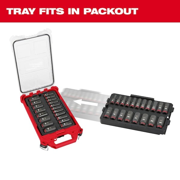 Milwaukee Tool 49-66-6816 19 Pc. Shockwave Impact Duty 3/8″ Drive Metric Deep