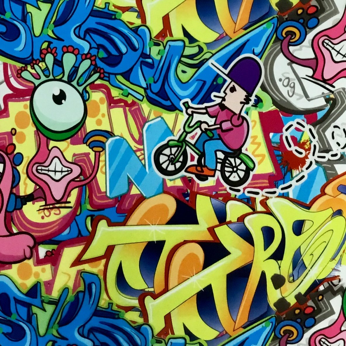 Hydrographic film Cartoon Graffiti hydro dipping 7′ x 20″ hydro dip